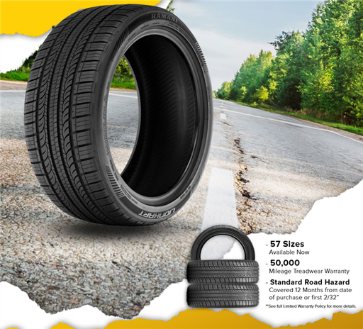 [LHGSRAS1845020] P235/45R18 LIONHART RAMANI A/S 98W XL BLK 500A-A 50K + ROAD HAZARD