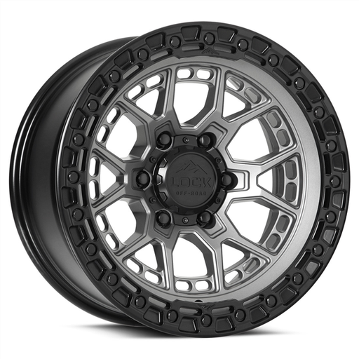 [COMMANDO-2969MGMBR] LOCK OFFROAD COMMANDO 20X9 6X139.7 +0 C.B 106.2 MATTE GREY WITH MATTE BLACK RING