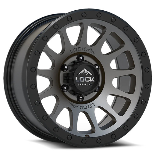 [YOSEMITE-2969MGMBR] LOCK OFFROAD YOSEMITE 20X9 6X139.7 +18 C.B 106.2 MATTE GREY WITH MATTE BLACK RING