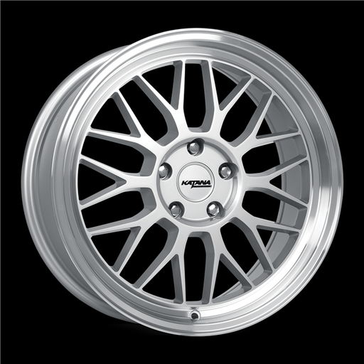 [KR06-188054GSL] KATANA RACING KR06 18X8 5X114.3 +40 C.B 73.1 GLOSSY SILVER MACHINE LIP