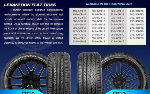 [LXSTRFXP194002] 245/40ZRF19 LEXANI RFX PLUS 98W 500-A-A RFT *RUN FLAT*