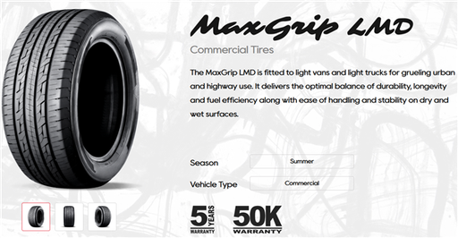 [GLM001] 235/65R16C GRIPMAX MAXGRIP LMD 122/120S 12PLY 3305/3085 BSW 95PSI