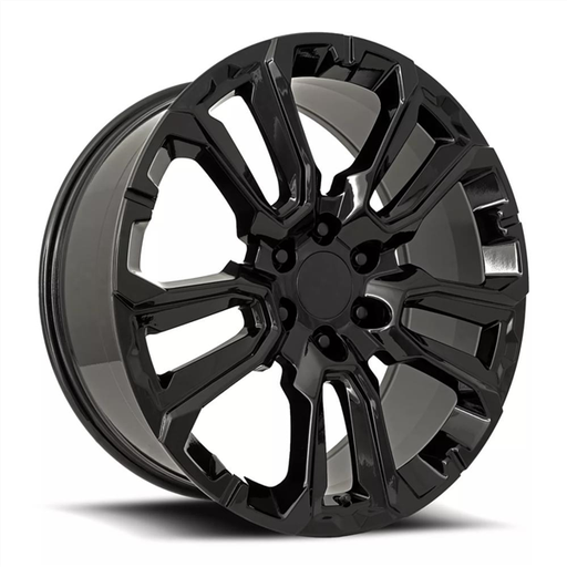 [2137229047+28B] 2137 CHEVY, GMC, CADILLAC REPLICA 22X9+28 6X139.7 C.B 78.10 BLACK **GLOSS BLACK**
