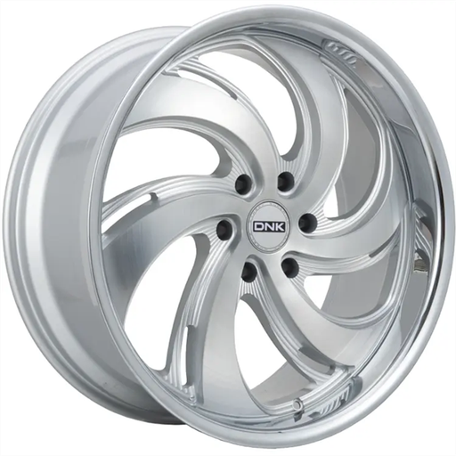 [702BFMSL-229560+25] DNK 702 22X9.5 6X139.7 +25 C.B 87.1 BRUSHED FACE SILVER MILLED SS LIP