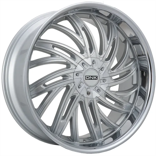 [701BFSL-241057+15] DNK 701 24X10 5X115/120 +15 C.B 78.1 BRUSHED FACE SILVER SS LIP