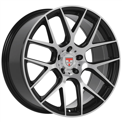 [204BMF-209012+35] TUSCANI 204 20X9 5X114.3 +35 C.B 73.1 GLOSS BLACK WITH MACHINED SPOKE FACE