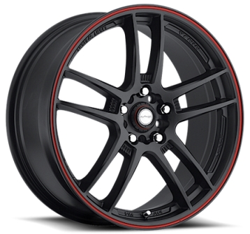 [NJ02875MA45MBI] NINJA NJ02 18X7.5+45 4X100+4X114.3 MATTE BLACK RED LINE