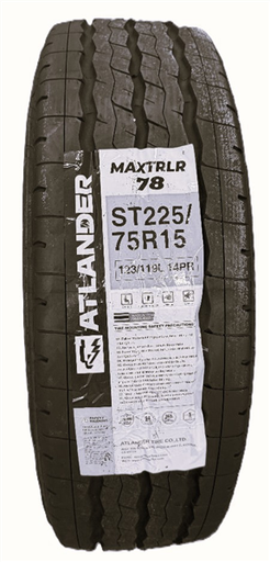 [AL050] ST 225/75R15 ATLANDER MAXTRLR78 123/119L ( 14 PLY ) ALL STEEL ** 110 PSI **