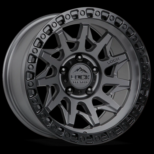 [LUNATIC-7969MGMBR1] LOCK OFFROAD LUNATIC 17X9 6X139.7 +1 C.B 106.2 MATTE GREY WITH MATTE BLACK RING