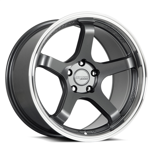[HR05-188554GMML] KATANA HR05 18X8.5 5X114.3 +35 C.B 73.1 GLOSS GUNMETAL MACHINED LIP
