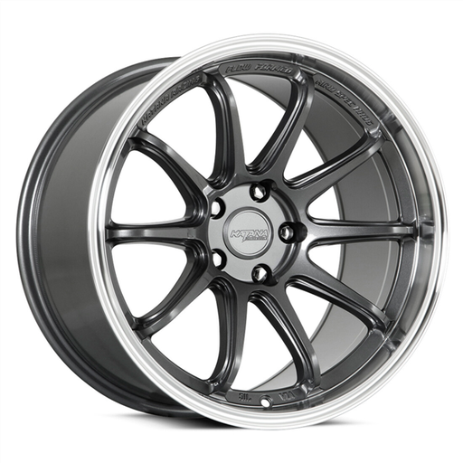 [HR06-188554GMML] KATANA HR06 18X8.5 5X114.3 +35 C.B 73.1 GLOSS GUNMETAL MACHINED LIP