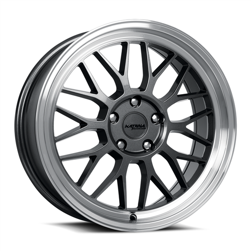 [KR06-188054GML] KATANA RACING 18X8 5X114.3 +40 C.B 73.1 GLOSSY GUN METAL MACHINE LIP