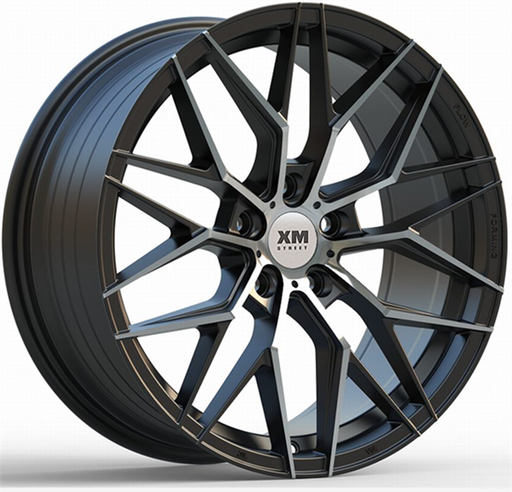 [XM803188035+35BMF] XM STREET XM-803 18X8+35 5X110 C.B 74.10 BLACK MACHINE FACE **FLOW FORM**